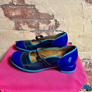 John Fluevog Fellowship Sandra, Blue/Navy Blue, Size 11